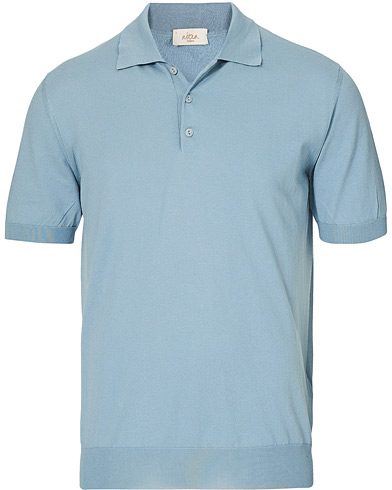 Italian Department |  Knitted Cotton Polo Light Blue