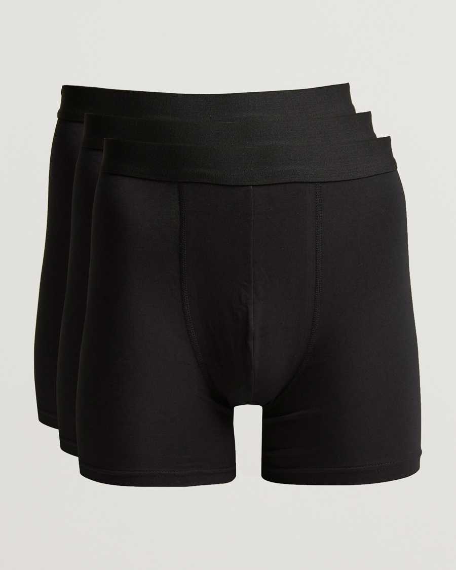 Bread & Boxers 3-Pack Long Boxer Brief Black – Sort