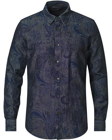 Herre | Denimskjorter | Etro | Paisley Denim Shirt Indigo