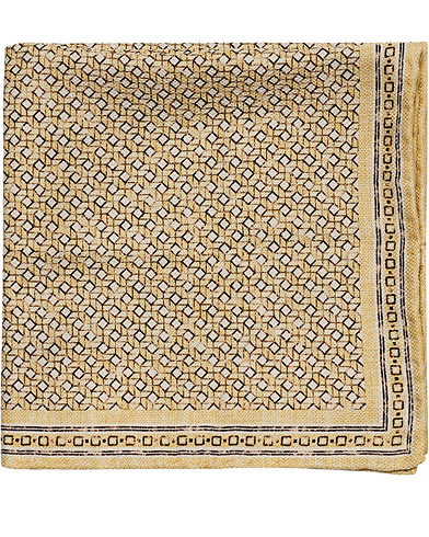 Lommetørklæde |  Micro Pattern Silk Pocket Square Yellow