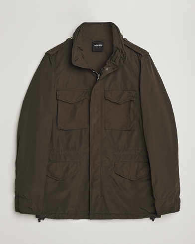 Herre | Efterårsjakker | Aspesi | Giubotto Garment Dyed Field Jacket Dark Military