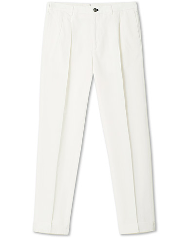  |  Carrot Fit Pleated Trousers Off White