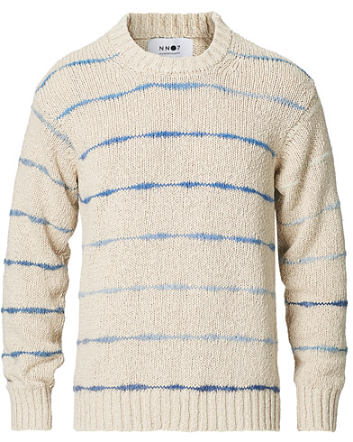 Strikkede trøjer |  Brady Knitted Striped Sweater Ecru