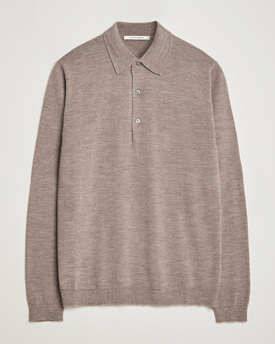 Herre | Trøjer | A Day's March | Ambroz Merino Polo Taupe Melange