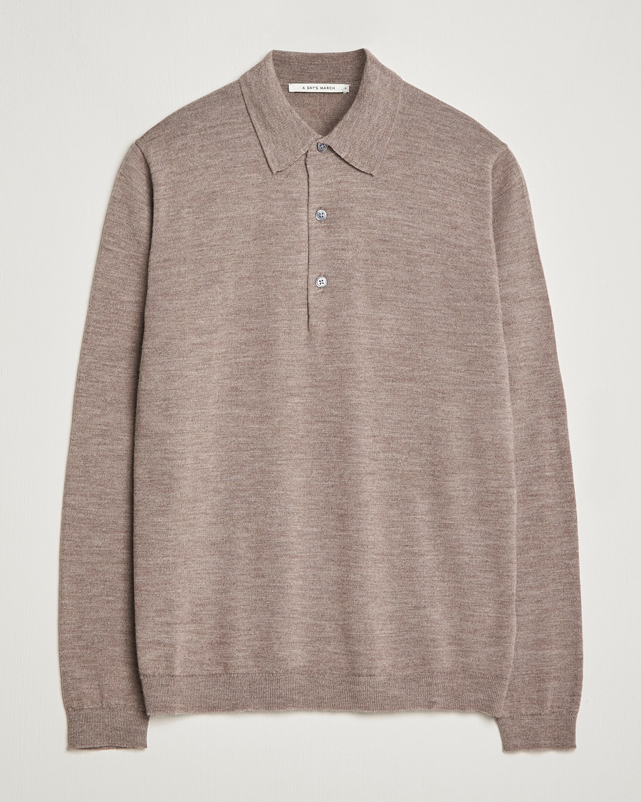  Ambroz Merino Polo Taupe Melange