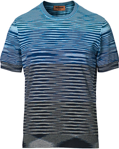 Herre |  | Missoni | Degradé Knitted T-Shirt Navy/Bluette