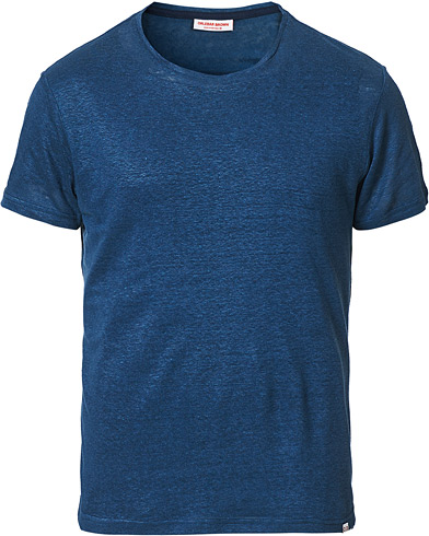 Herre | The linen lifestyle | Orlebar Brown | OB Linen Crew Neck Tee Classic Blue