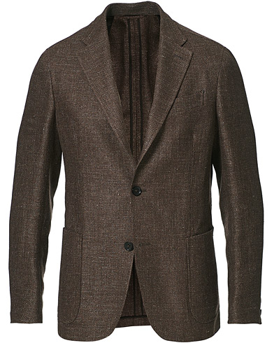 Uldblazer |  Wool/Linen Informale Blazer Brown Melange