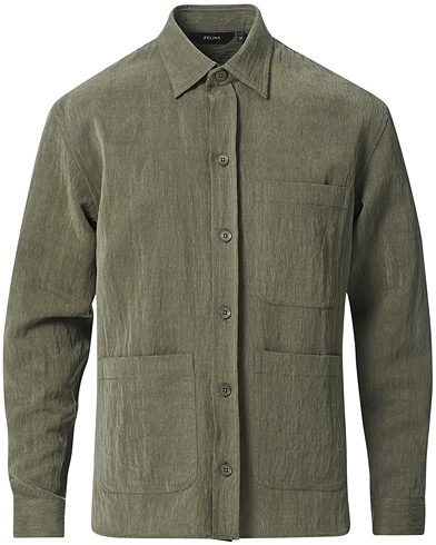 Overshirts |  Washed Tencel Shirt Jacket Army Green