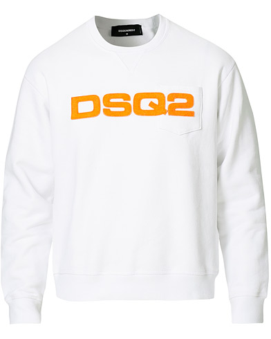 Herre | Sweatshirts | Dsquared2 | Flock Logo Sweatshirt White
