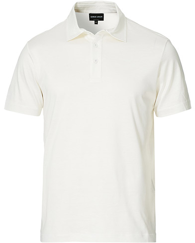 Herre |  | Giorgio Armani | Cotton/Silk Short Sleeve Polo White