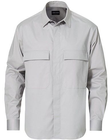 Herre |  | Giorgio Armani | Cotton Overshirt Light Grey