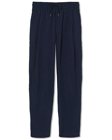  |  Soft Cupro Drawstring Trousers Navy