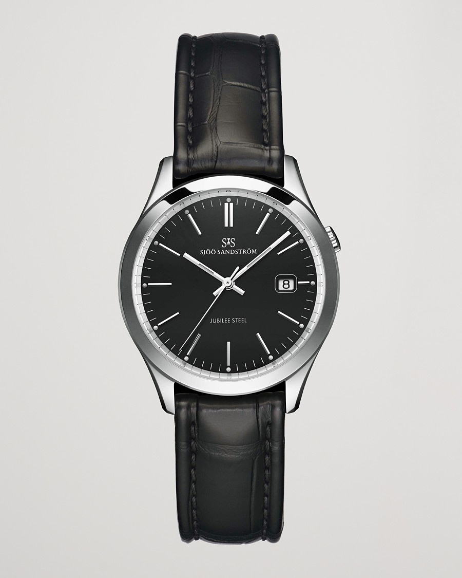 Sjöö Sandström Jubilee Steel Quartz 40mm Black/Black Calf – Sort