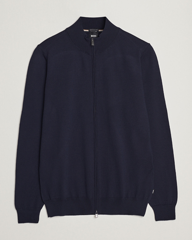 Herre | Zip-trøjer | BOSS | Balonso Full-Zip Sweater Dark Blue