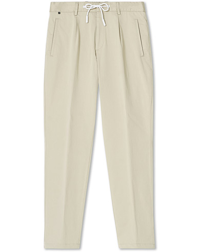 Bukser |  Genius Cotton Drawstring Trousers Light Beige