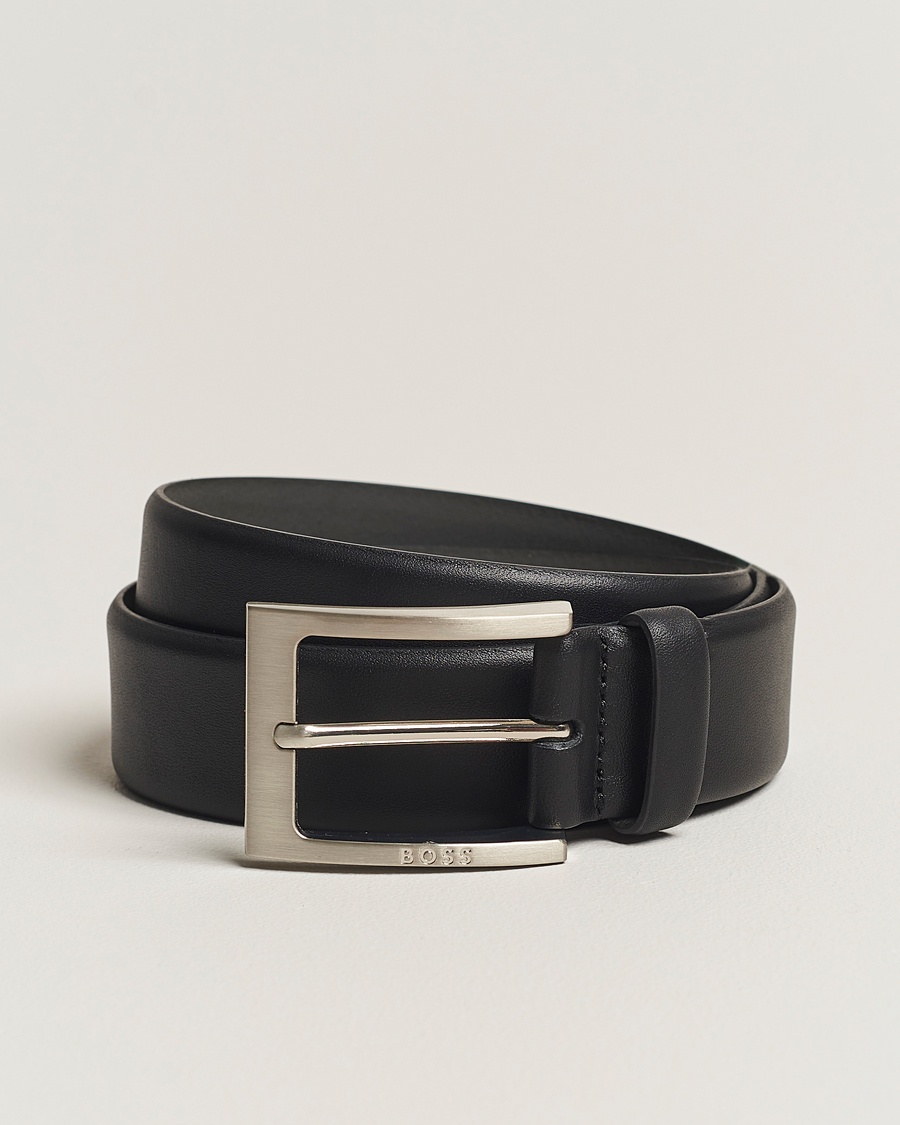 Barnabie Leather Belt 3,5 cm Black – Sort
