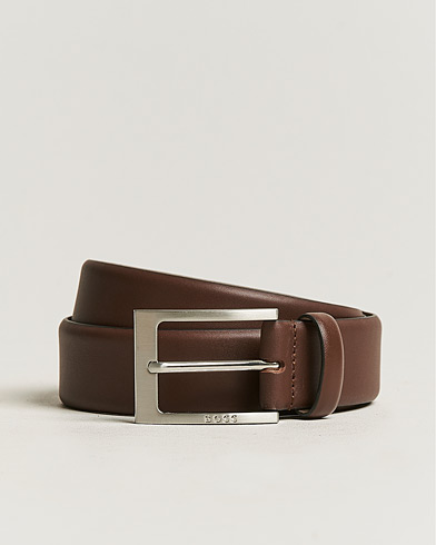 Herre | Glatte bælter | BOSS | Barnabie Leather Belt 3,5 cm Dark Brown