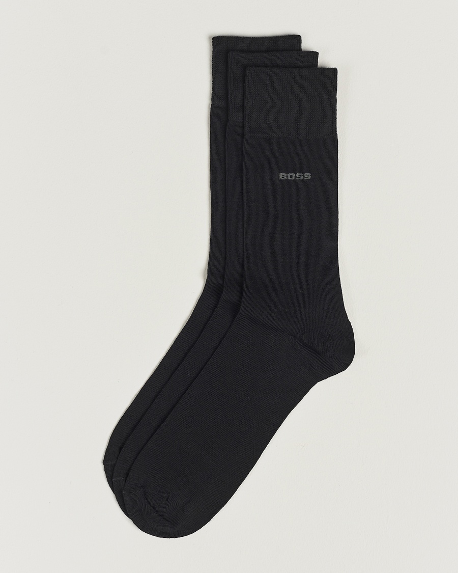BOSS BLACK 3-Pack RS Uni Socks Black – Sort