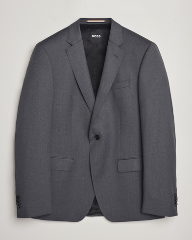 Herre | BOSS BLACK | BOSS BLACK | Huge Slim Fit Wool Blazer Dark Grey