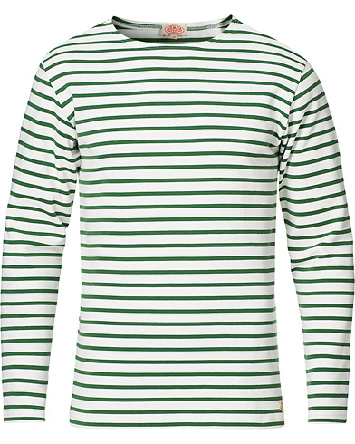Langærmede t-shirts |  Houat Héritage Stripe Longsleeve T-shirt Ficus White