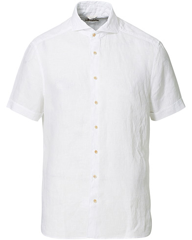 Herre | The linen lifestyle | Stenströms | Slimline Short Sleeve Linen Shirt White
