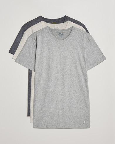 Herre | Flerpak | Polo Ralph Lauren | 3-Pack Crew Neck T-Shirt Grey Heather/Grey/Charcoal