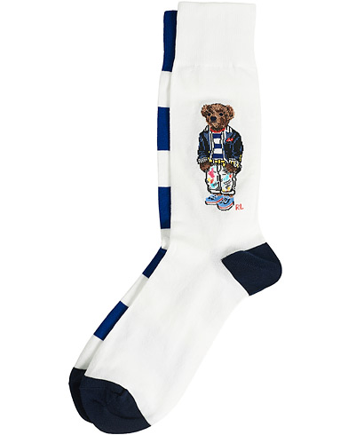 Strømper |  2-Pack Bear Socks White/Blue