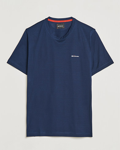 Herre |  | Kiton | Cotton Jersey T-Shirt Dark Blue