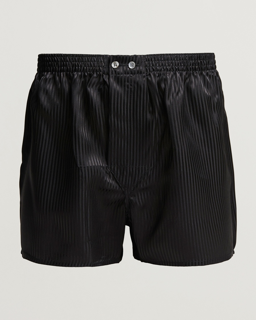 Derek Rose Classic Fit Silk Boxer Shorts Black – Sort