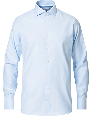 Herre |  | Eton | Cotton Lyocell Stretch Wide Spread Shirt Light Blue