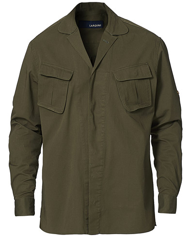 Overshirts |  Cotton Safari Pocket Overshirt Military Green