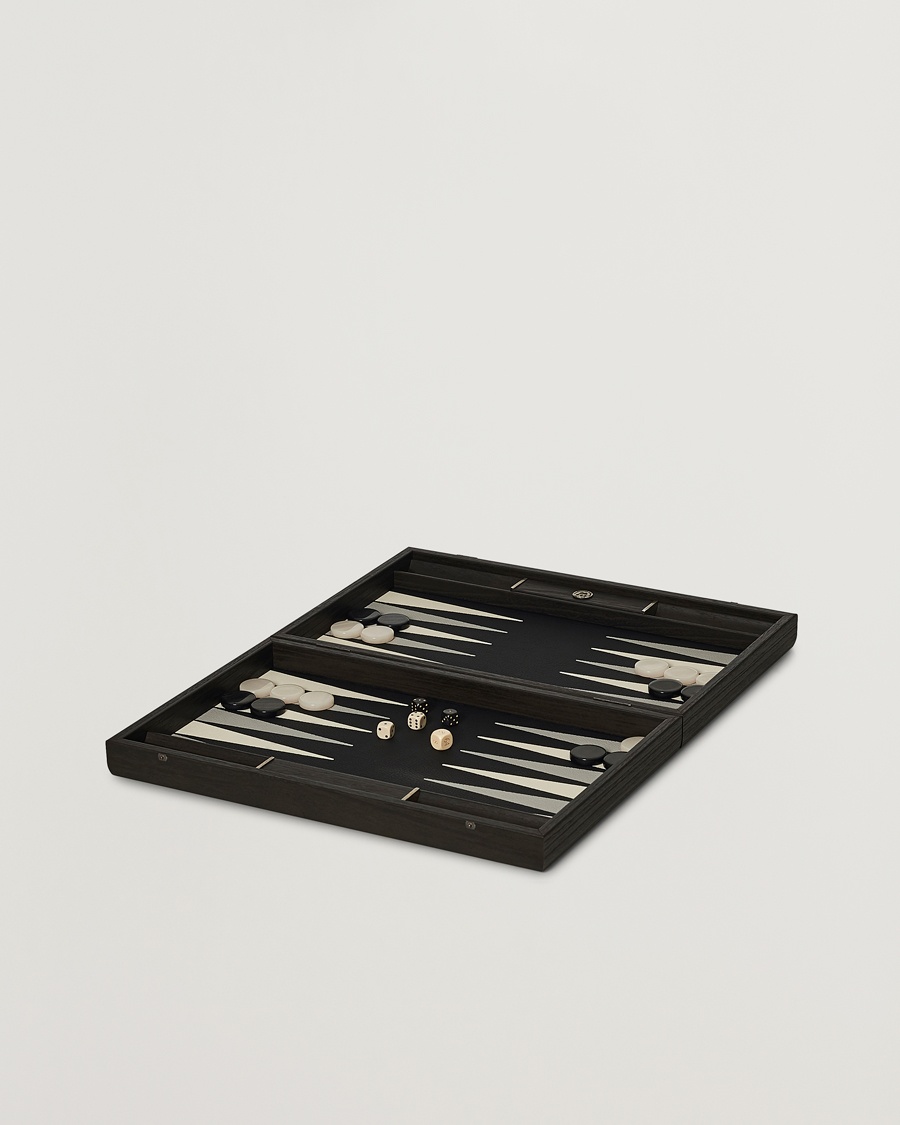 Manopoulos Classic Leatherette Backgammon Set Black – Sort