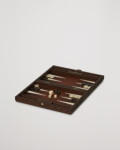 Herre | Livsstil | Manopoulos | Small Leatherette Backgammon Set Caramel Brown