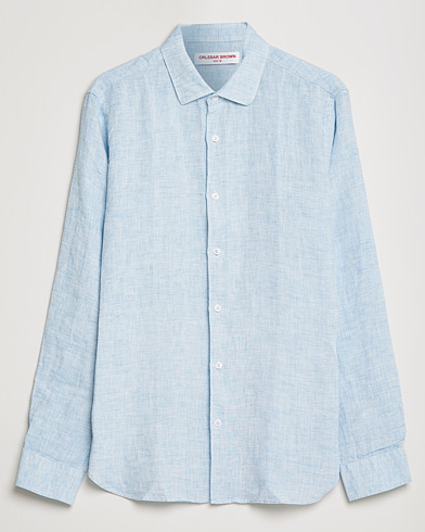 Herre |  | Orlebar Brown | Giles Linen CLS Shirt Pale Blue/White
