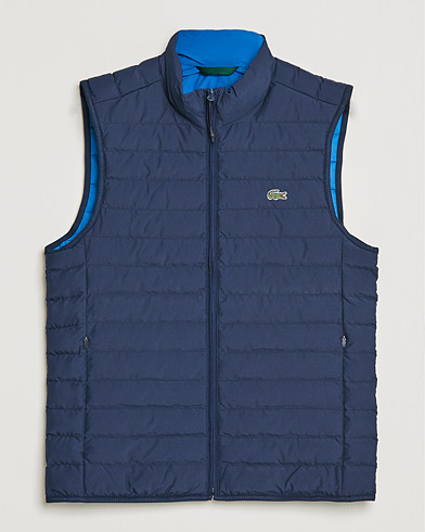 Herre | Dunveste | Lacoste | Lightweight Water-Resistant Quilted Zip Vest Navy Blue