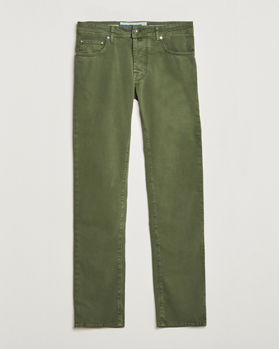 Herre | 5-pocket bukser | Jacob Cohën | Bard Garment Dyed Gabardine Trousers Green