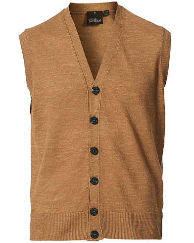 Vest |  Luca Linen/Cotton Slipover Brown