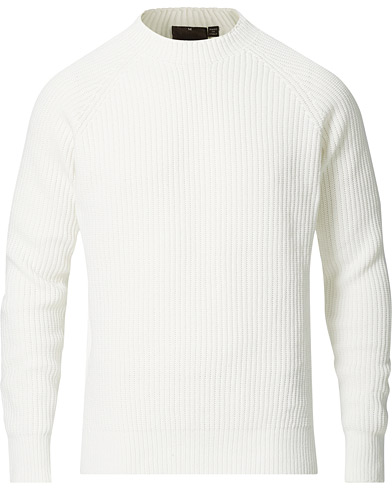 Herre | Strikkede trøjer | Oscar Jacobson | Salman Garment Dye Cotton Sweater White
