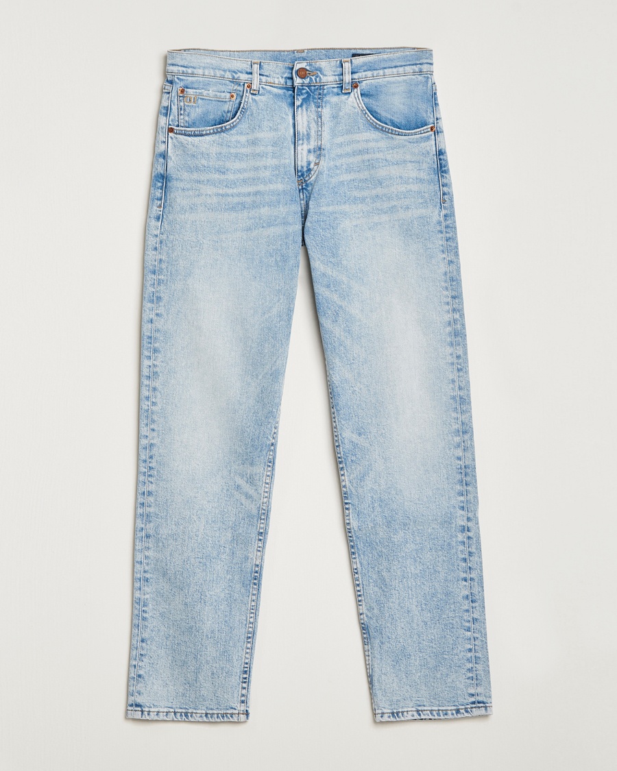 Herre | | Oscar Jacobson | Johan Straight Fit Cotton Stretch Jeans Light Wash