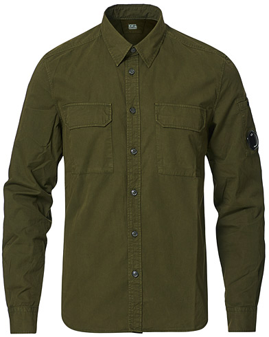 Skjorte |  Garment Dyed Gabardine Shirt Jacket Olive