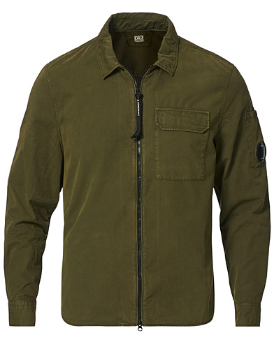 Contemporary Creators |  Garment Dyed Gabardine Zip Shirt Jacket Olive