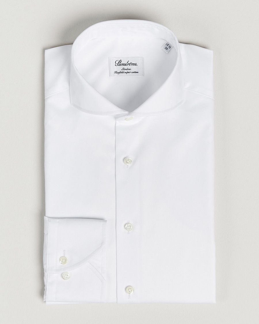 Stenströms Slimline Extreme Cut Away Shirt White – Hvid
