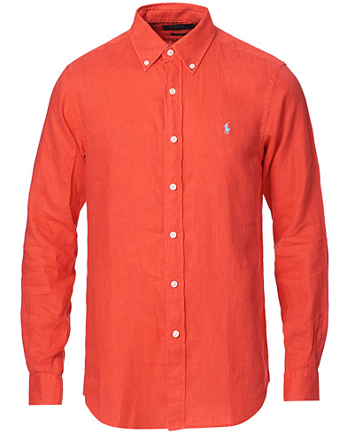 Hørskjorter |  Custom Fit Linen Button Down Shirt Racing Red