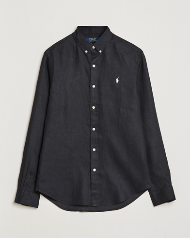 Herre | Polo Ralph Lauren | Polo Ralph Lauren | Slim Fit Linen Button Down Shirt Black