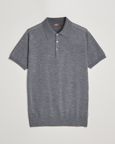 Herre | Strikkede polotrøjer | Morris Heritage | Short Sleeve Knitted Polo Shirt Grey