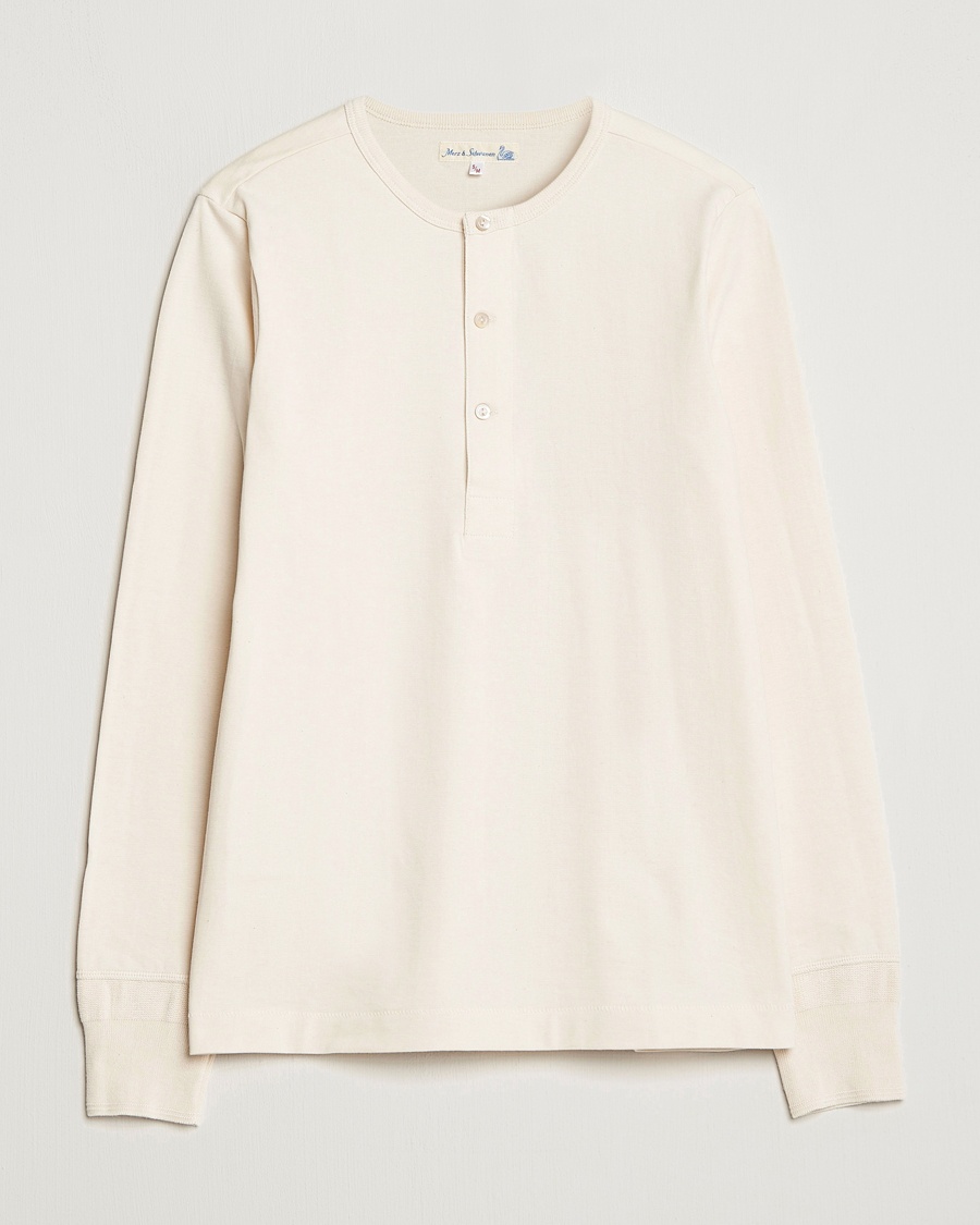 Herre | | Merz b. Schwanen | Classic Organic Cotton Henley Sweater Nature