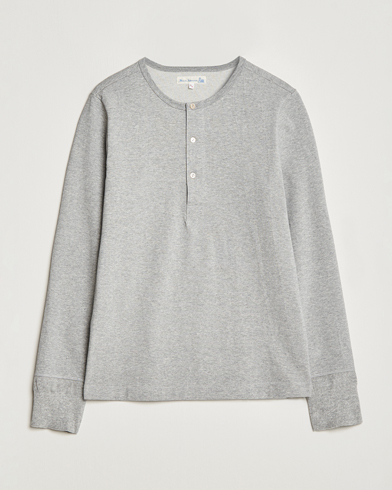Herre | Langærmede t-shirts | Merz b. Schwanen | Classic Organic Cotton Henley Sweater Grey Mel