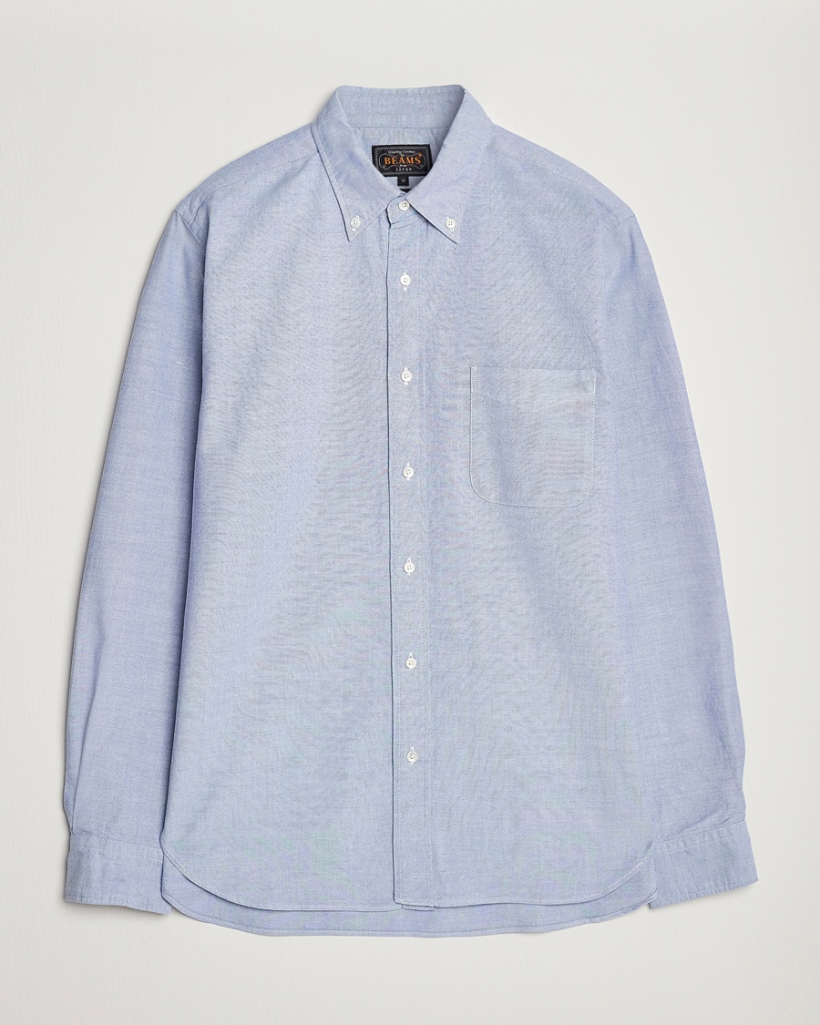 BEAMS PLUS Oxford Button Down Shirt Light Blue – Blå
