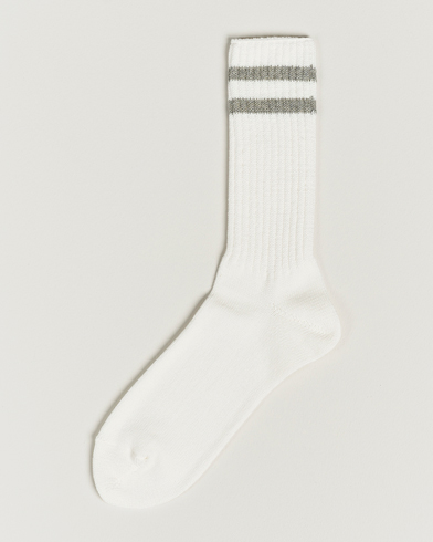 Herre | BEAMS PLUS | BEAMS PLUS | Schoolboy Socks White/Grey
